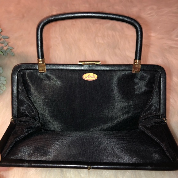 Vintage ANDE’ Black PU Leather Handle Clutch/Bag - Picture 6 of 9
